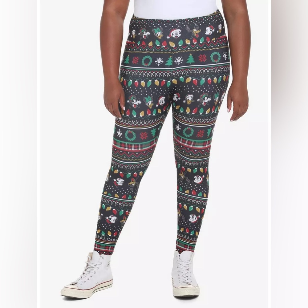 Her Universe Disney Holiday Mickey Mouse & Friends Fair Isle Leggings Plus Size